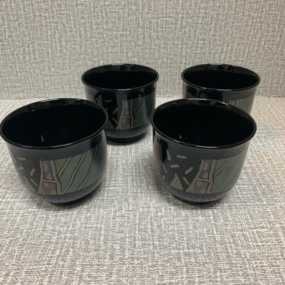 Vintage Arcoroc France 1980’s Set of 4 Teacups Tampico Pattern - Picture 5 of 11